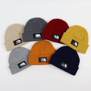 Woolen Knitted Hat Beanie Skull Cap Solid Color Letter Pattern