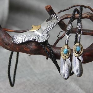 Laço de laço design original bolotie aço inoxidável eagle bolo gravata para homens personalidade pescoço de moda acessório