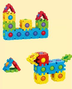 48pcs lot bina oyuncak bulmaca eğlence Üç - Boyutsal monte edilmiş ev açılabilir pencere binası oyuncakları zm923