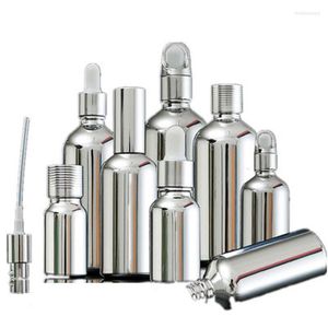 Aufbewahrungsflaschen 5 ml, 30 ml, 100 ml, Silberglas, ätherisches Öl, Tropfflasche, Kosmetikverpackung, Serum, Lotion, Pumpspray, Zerstäuberfläschchen, 15 Stück