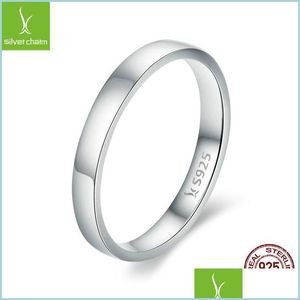 Pierścienie zespołowe Wysokiej jakości 925 Sterling Sier Wedding Ring Classic Finger Finger Women REAMENTING Biżuter