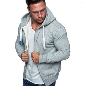 Men's Jackets Stylish Plain Men Zipper Zip Sport Hoodie Sweater Coat Jacket