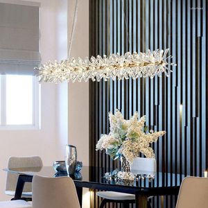 Pendant Lamps Modern Lustre K9 Crystal G4 Led Chandelier Nordic Luxury Living Dinning Room Bedroom Lighting Droplight Lamparas
