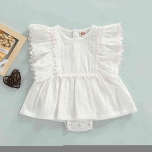 Rompers Baby Girls Ruffle Eleve Cotton Olde 2022 Новый летний комбинезон J220922