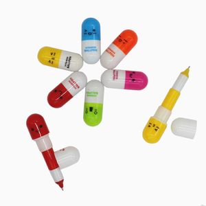 Ballpoint Pens Vitamin Pill Pen Cute Cartoon Retractable Ball Smiling Face For Kids Random Color Drop Delivery 2022 Drinktoppers Amwpz