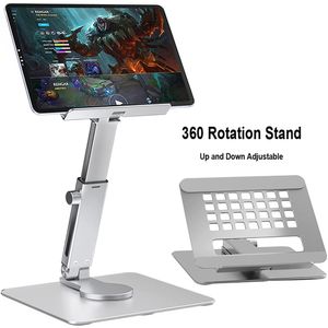 360 ° Tablet rotativo Stand Desk Ajustável Ajuste de alumínio para iPad Pro Air Mini Samsung Xiaomi Huawei