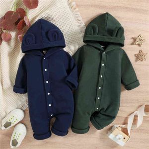 Rompers Newborn Baby Autumn Spring Cotton Soft Boys Costume Girls Clothes Solid Color Overall Jumpsuits J220922