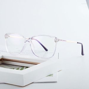 Solglasögon ramar glas för kvinnlig uppdelning full fälg tr90 ram eyewears retro fyrkantig tunt ansikte anti-blå ljus myopia skådespelar