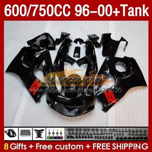 Fairings & Tank For SUZUKI SRAD GSXR 600 750 CC 600CC 750CC 96-00 Body 156No.1 full black blk GSXR750 GSXR-600 GSXR600 96 97 98 99 00 GSX-R750 1996 1997 1998 1999 2000 Fairing