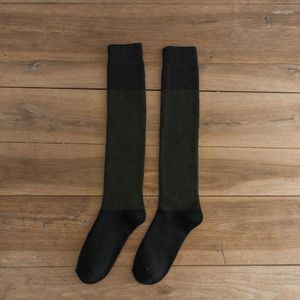 Meias masculinas Men's Winter Knee Wool Long grossa quente Harajuku Sock Male Retro Par 1 High Compression J5f9