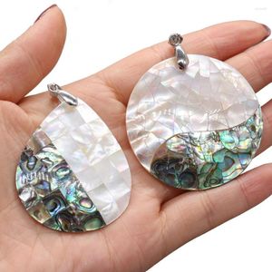 Pendant Necklaces Natural White Abalone Shell Drop Shape Handmade Crafts DIY Charm Necklace Jewelry Accessories Gift Making For Women
