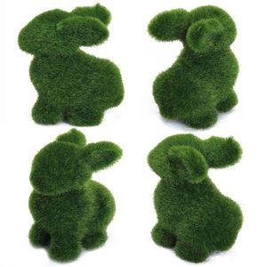 Outras festa festivas fornecem novidade à mão Artificial Grass Grass Animal Páscoa Rabbit Home Office Ornament Room Decor Bunny Handiwork Gift 220922