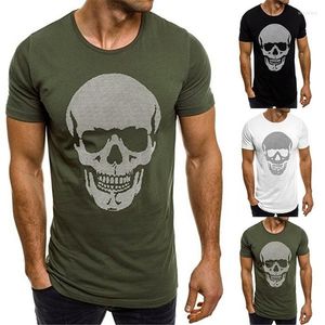 Herren T-Shirts Lugentolo Totenkopf-Shirt Herren Rundhals Kurzarm Slim T-Shirt Sommermode Plus Size T-Shirts für Männer