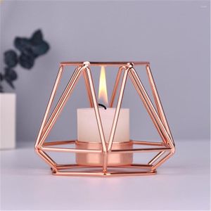 Candle Holders Metal Luxury Candlestick Fashion Wedding Stand Candelabra Table Home Decor Gold Rose