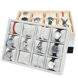 High-end Velvet Jewelry Box Bracelet Watch Tray Jewelry Display Stand Holder Boutique Jewelry Storage 12 Grid Small Pillow Tray312m