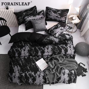 Set di biancheria da letto Set copripiumino in pietra Leopard Geometric Print Luxury Black Federa trapunta Funda Edredon 200X200 King 220922