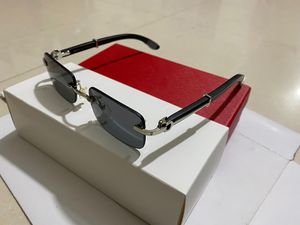 Kadınlar için Tasarımcı Güneş Gözlüğü Erkek Gözlükler Retro Spor Atletik Altın Metal Siyah Ahşap Manda Boynuzu Gözlükleri Kadın Erkek Lüks Marka Sunglass Gözlük Lunettes