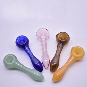 Pyrex Ölbrenner Rohre Dicker Schädel Rauchen Handlöffel Rohr 4 Zoll Tabak Trockenkraut für Silikon Bong Glas Bubbler