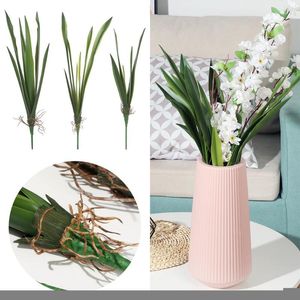 Fleurs d￩coratives Quality Fashion High Grade Fourniture Home Decor Artificial Orchid Leaf Simulation Silicon Feel Garden Plantes