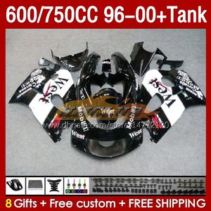 Fairings Tank f￶r Suzuki Srad GSXR 600 750 CC 600cc 750cc 96-00 Body 156no.12 GSXR750 GSXR-600 GSXR600 96 97 98 99 00 GSX-R750 1996 1997 1998 1999 2000 Fairing Black West