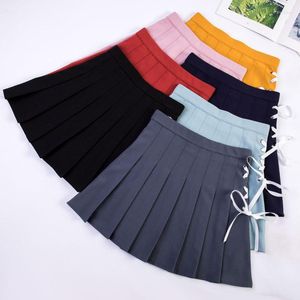 Skirts 2022 Candy Color Women High Waist Solid Bandage Mini Casual Safe Shorts Clothes Plus Size Streetwear K008