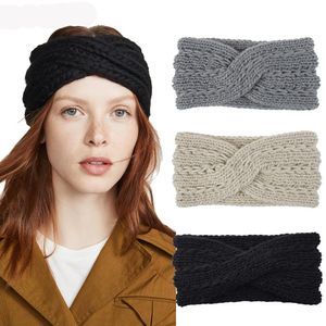 Sticked Cross pannband Fashion Warm Winter Weave Elastic pannband Kvinnor Girls Söta flätade Ear Warm Turban Head Band RRB15716