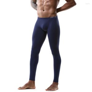 M￤ns kroppsformar Herrm￤n l￥nga Johns genomskinlig isilk manliga t￤ta leggings termiska underkl￤der elastiska termo underbyxor