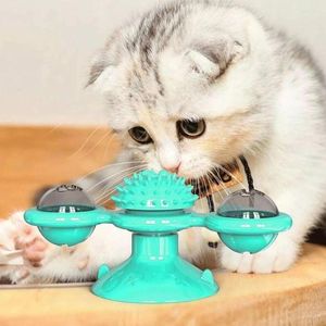 Brinquedos de gato Padrão Roduntável Roduncialidade para Cats Puzzle com Brush de massagem Jogo Windmill Kitten Interactive
