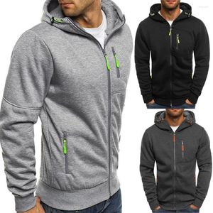 Jackets masculinos moletons de inverno masculino Slim Fit Capeled Sweatshirt Outwear casaco quente Zip liso Tops casuais cinza preto 2022