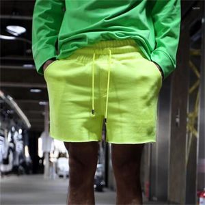 Herrshorts 2022 Koreanska m￤ns sommar fluorescerande band flash mode rak sportbyxor stora