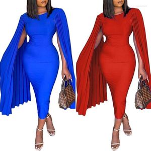 Casual Dresses African For Women Party Christmas Dress Winter Sexig lång kappa ärmar Bodycon Office Ladies Robe Femme Vestidos