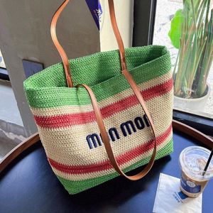 Bolsas de ombro Bolsa de palha boêmia vintage para mulheres de verão de grande capacidade para bolsas de praia Rattan de viagem artesanal