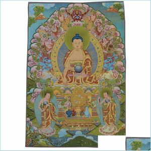 Tapestries Tapestries Tibet Buddha Portrait Tapisserie Murale Room Decoration Aesthetic Vintage Tenture Wall Rug Drop Delivery 2021 H Dhmcs