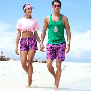 Men's Swimwear Summer Couple Beach Board Shorts Sexy Men Women Quick Dry Breathable Surfing Swimwear Plus Size Sport Running Swimwear J220913