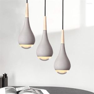 Lampade a sospensione Nordic Modern Acrilico Luci in calcestruzzo Forma di goccia d'acqua per soggiorno Cucina Bar Decorazioni per la casa Lampade a sospensione a led