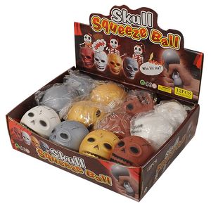 Skull Head descompressão Toy Antistress Pressão Bola de pressão Alívio Squeeze bolas para crianças adultos inquietação de mão de brinquedo de brinquedo estressante 1083