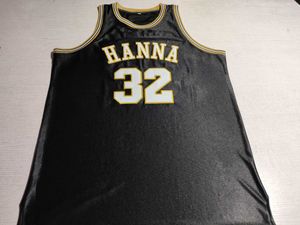 Anpassade sällsynta T'Challa Chadwick Boseman #32 Hanna Basketball Jersey Stitched Vintage Black Alla namn och nummer S-5XL