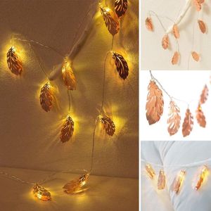 Strings String Energy saving Rose Feather Decoration Gold LED X Home Shape m W Lights Fairy Battery