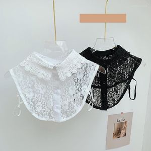 Bow Ties White Black Women Lace Fake Collar Ladies Shirt False Decoration Detachable Lapel Blouse Top Tie