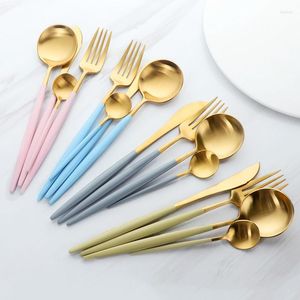 Flatware Sets Buyer Star Gold Set 48-Piece High Grade Cutlery Stainless Steel 18/10 Dinnerware Service For 12 Knife Spoon Fork