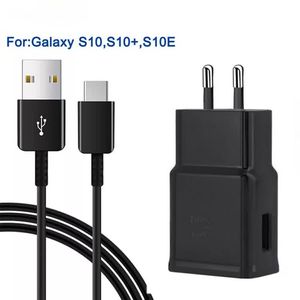 15W Premium Fast Charger Factory Outlet S10 Frosted With 2Atype-C Data Cable Set EU/US/UK/AU Original Adapter Wall Wall Plug QC 3.0 för Samsung Galaxy Note10 S20 S21-TA200