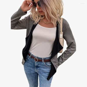 Kvinnorjackor Kvinnors modekläder Kvinnor Zipper Cardigan Casual Long Sleeve Black Jack vår Fall Thin Coat Ladies Solid Tops