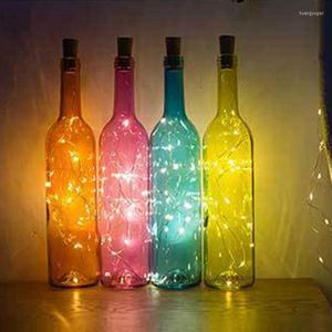 Decoração de festa 2m 20 LED Mini Holiday String Lights Bottle Stopper Glass Craft for Indoor Outdoor Wedding Christmas