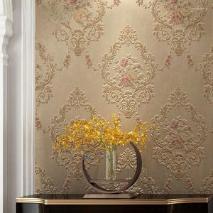 Wallpapers American Big Flower Restaurant Villa Background Wall Seamless European Bedroom Hallway Corridor AB Covering Fabric