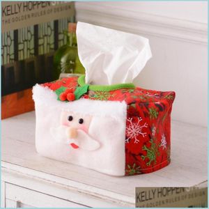 Tissue Boxes Napkins Creative Christmas Decorative Storage Box Container Paper Bag Holder Organizer Desktop Ambience Decoration 2022 Dhkoy