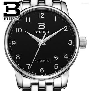 Wristwatches Switzerland Watches Men BINGER Business Automatic Mechanical Male Full Steel Waterproof Clock B5005A