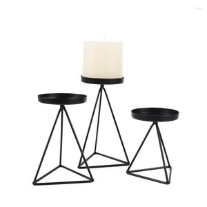 Candle Holders Nordic Style Wrought Iron Geometric Holder Triangle Candlestick Rack Desktop Home Decoration Drop Ship