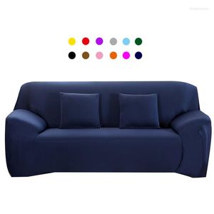 Tampas de cadeira Trench Sofá Tampa de Elasticidade Big Couch Polysters 1/2/3 do lugar Elastic Navy Blue Fina