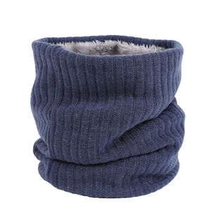 Scarves 2021 New Winter Scarf Men Women Warm Knitted Ring Wool Fur Thick Children Neck Warmer Boys Girl Plush Collar Y2209