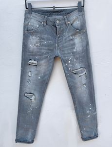 Designer Jeans Slim Fit Jean Bottoms Destroy Grey Cotton Washed Pants Comfy Jeans Clasic Mens